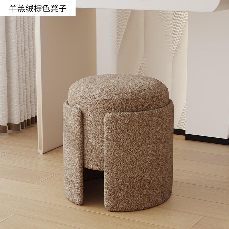 

Легкий роскошный табурет для макияжа из плюша ягненка, туалетный столик небольшого размера, табурет для домашнего туалета