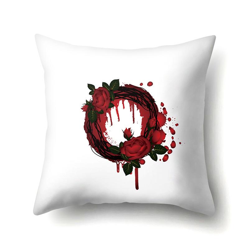 Halloween Polyester Kissenbezug Rose Kopfteil Auto Taille 26 Englische Buchstaben Gedruckter Kissenbezug