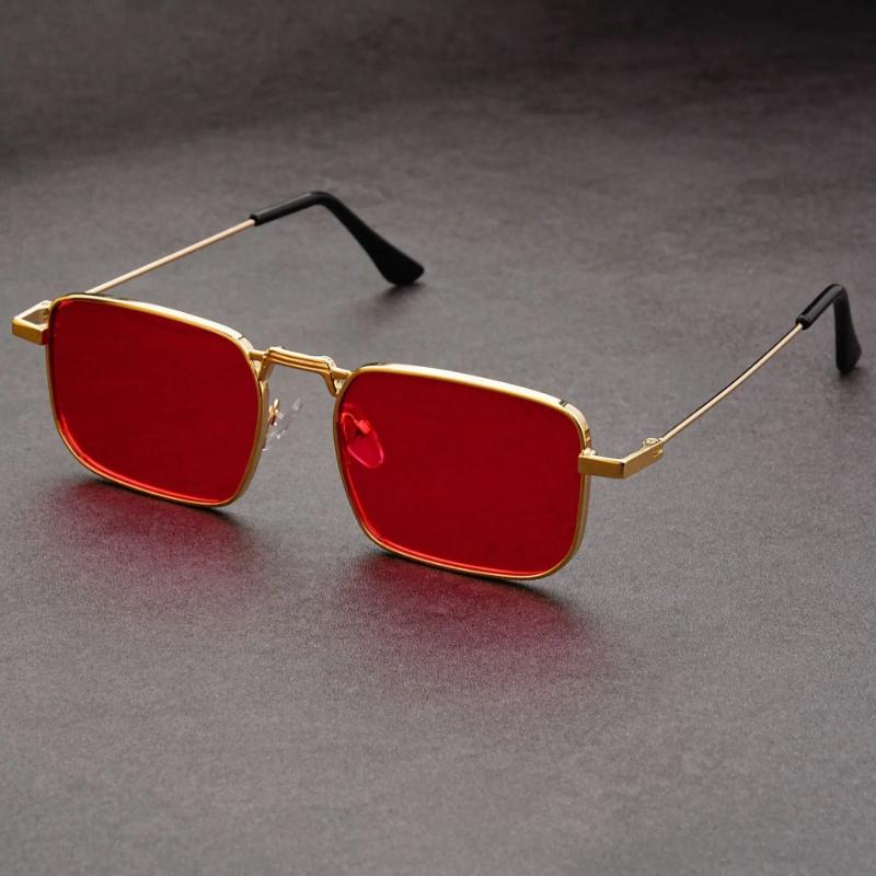 Minimalist Fashion Sunglasses for Men & Women Retro Unique Metal Square Frames Ins Classic Trendy UV Protection Eyewear
