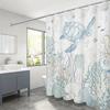 1 Summer Turtle Shower Curtain - Coastal Theme Undersea World Bathroom Decor, Polyester, with Turtle and Coral Pattern