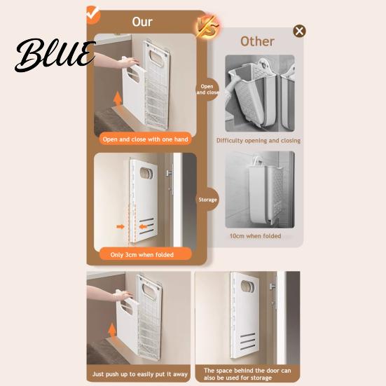 Large Capacity Laundry Container Wall Mounted Hamper Breathable Container Foldable Heavy Duty Toy Storage Basket Space Saving Basket for