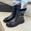 High quality~ 2025 autumn and winter new fashion temperament versatile casual shoes round head medium heel thick heel fashion short boots women