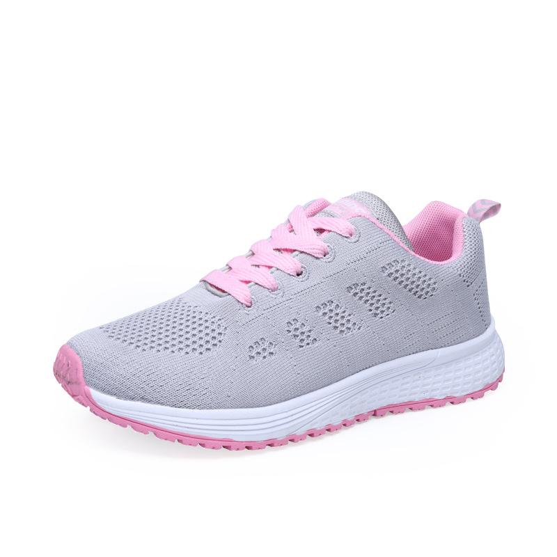 Feizhi Sneakers for Women's Breathable Mesh Casual Flat Sole Light Running Black Travel Shoes White Shoes