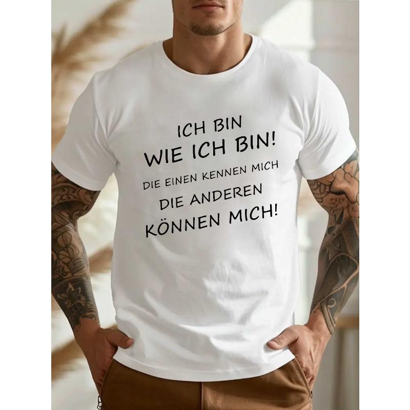 European Sizes Men'S T-Shirt with a Fun German Crinkle Design