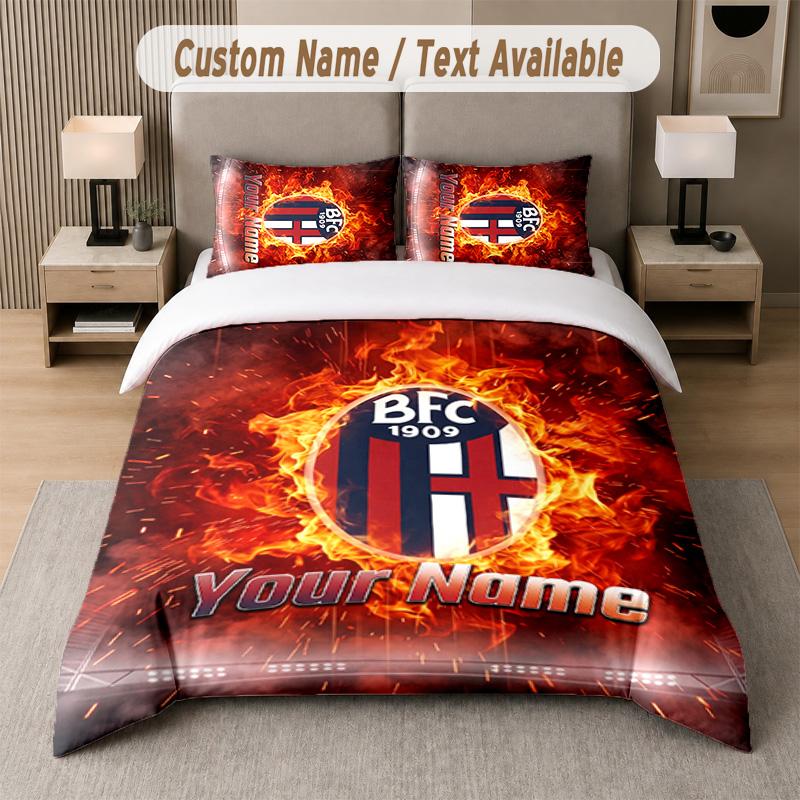 Bologna FC Design Bedding Set Custom Text 1 Duvet Cover & 2 Pillow Cases