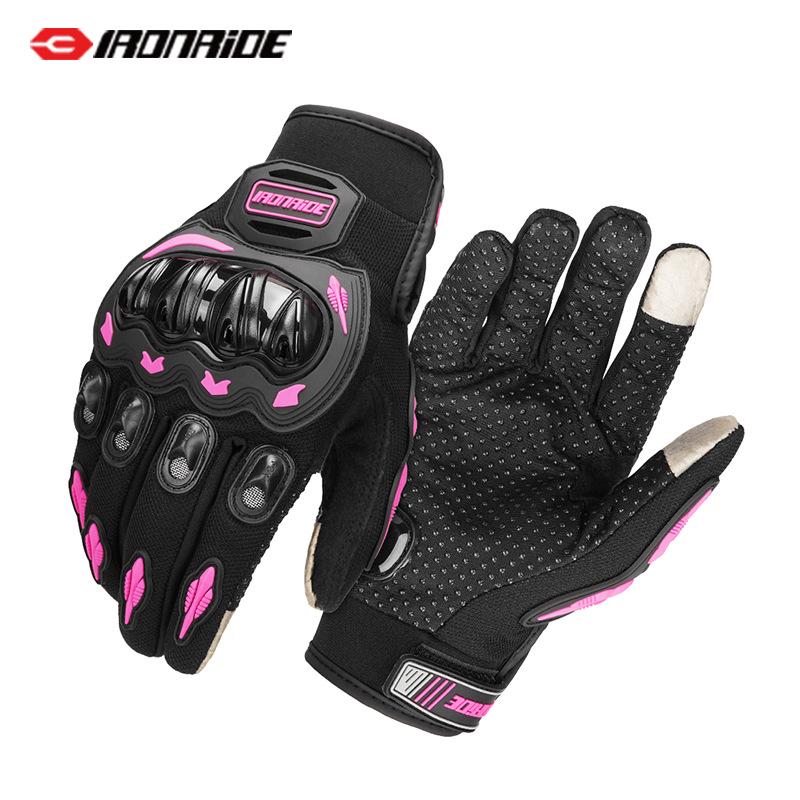 Herren Ganzfinger Motorrad-Rennsport-Handschuhe - Schützend, Verschleißfest, Atmungsaktiv, Sturzsicher, Outdoor-Fahrhandschuhe