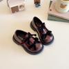 Children Leather Shoes Spring New Princess Shoes for Girls Wine Red Versatile Kids Fashion Wedding Party Mary Jane Shoes Glossy
