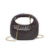 Woven Circle Handbag Women Small Solid Color Chain Crossbody Bag Casual Shoulder