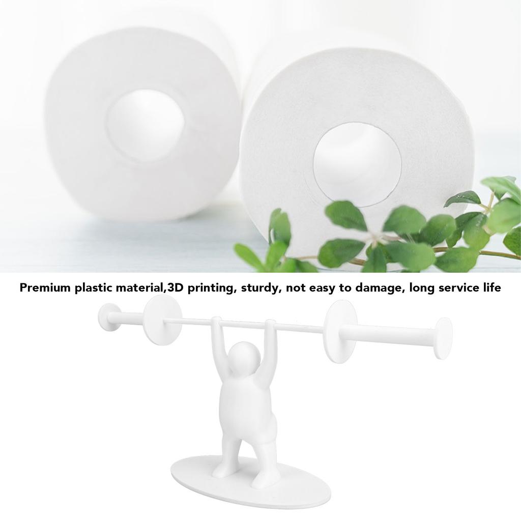 Funny Weightlifter Toilet Roll Holder Plastic 3D Printed Standing Toilet Paper Holder for Bathroom Decor