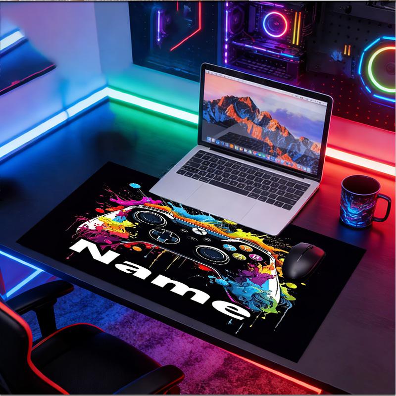 Custom Name Personalized Game on Pattern Mousepad, Laptop PC Desk Mat, Decorative Desk Mat for Home Keyboard Pad Gift