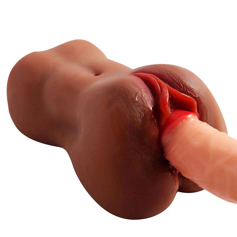 Real Silicone Vaginal Masturbation Sex Toys Anal Vaginal Double Channel Realistic Gay Sex Toys