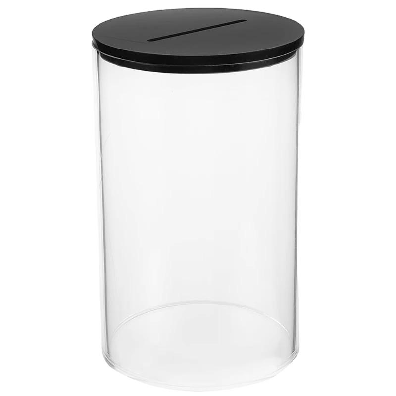 Modern Clear Acrylic Saving Jar Shatterproofs Design Easy Coin Access Safe For Kids Home Office Use