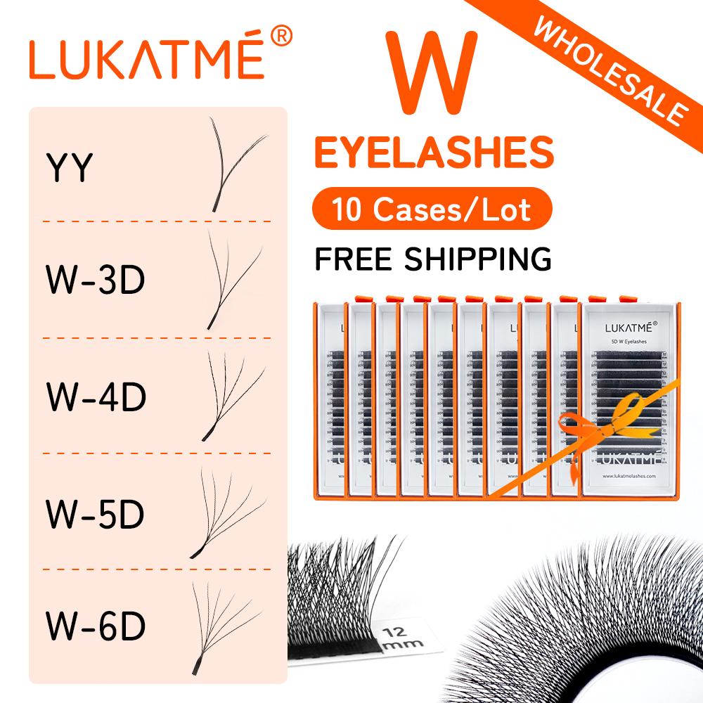 10PCS/SET LUKATME Premade Fans False Eyelashes 3D-7D W Shape Curl D 8-15mm Mix 3D 4D 5D 6D 7D Wholesale Eyelash Extensions