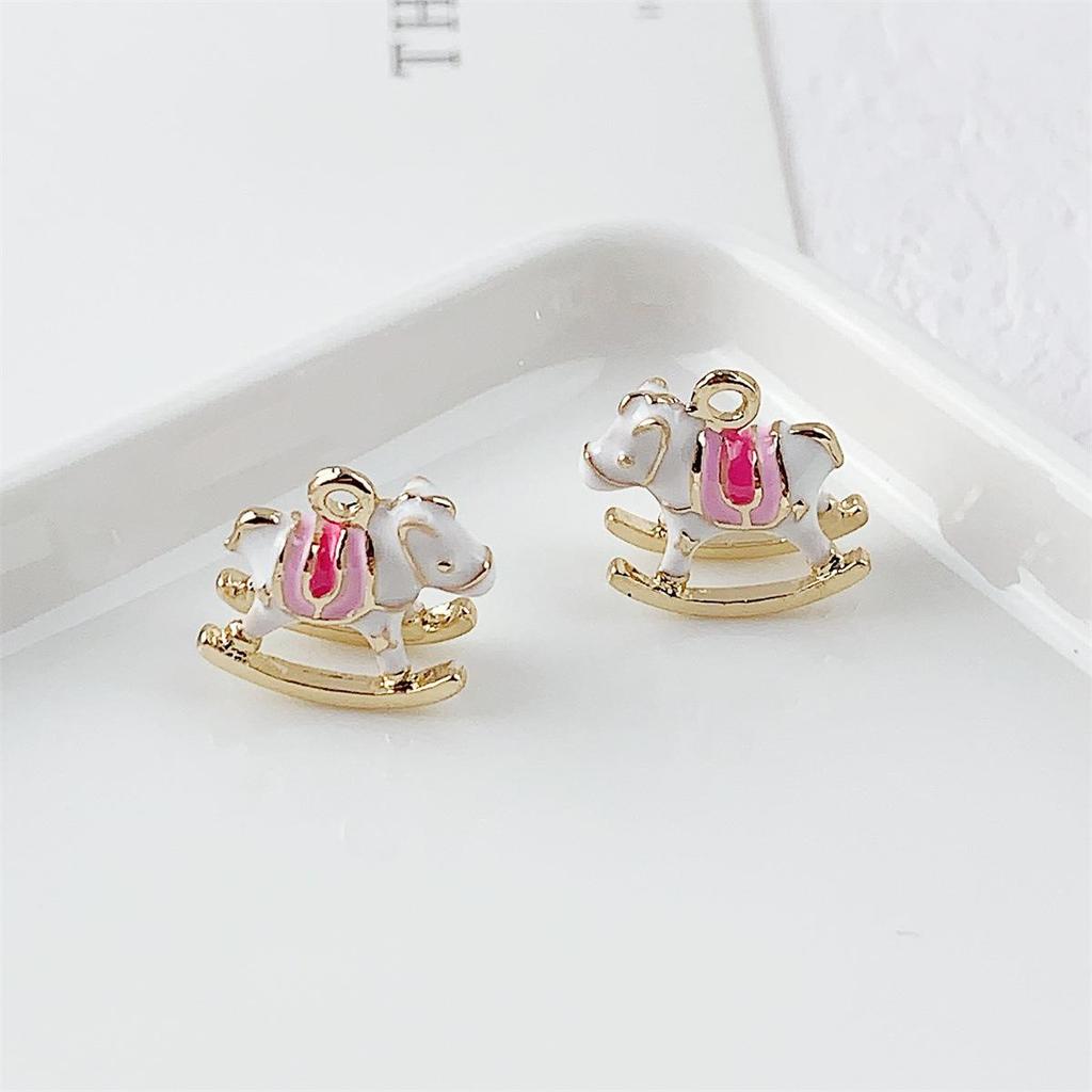 Three-Dimensional Colorful Carousel Alloy Pendant for DIY Jewelry