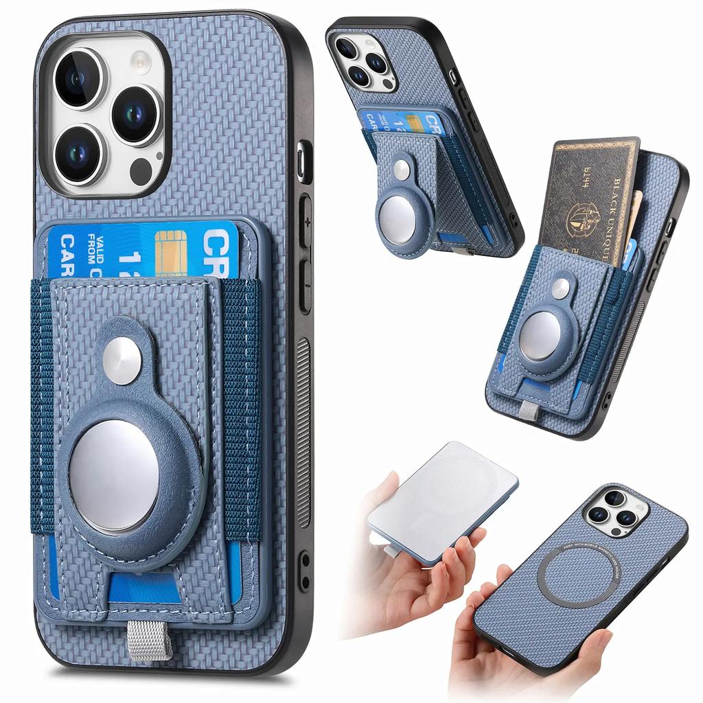 2 in 1 Detachable Cards Solt Wallet For Airtag Case For iPhone 16 Pro Max 15 Plus 14 13 12 11 XS Wireless Charging Stand Cover