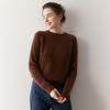 Women's Thick Three-Strand Cashmere Drop-Shoulder Sweater - 2025 Autumn/Winter Collection, Round Neck Base Layer Top