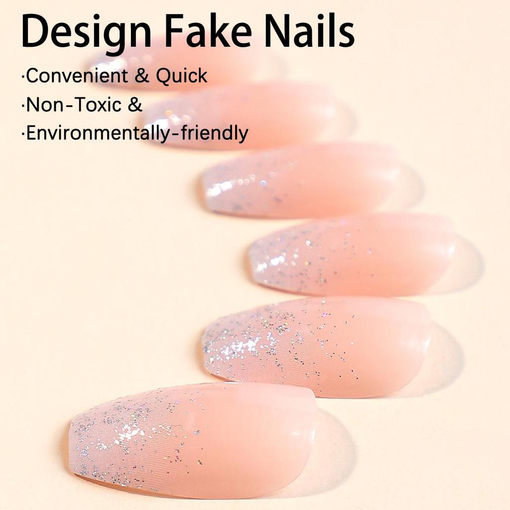 New Ballet-Style Wearable Nail Tips: Glitter French Nail Art Stickers
