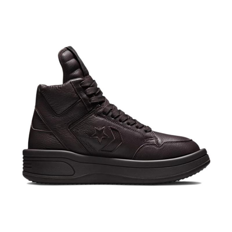 Rick Owens DRKSHDW x Converse TURBOWPN Leather High Top Vintage Basketball Shoes Unisex Chocolate