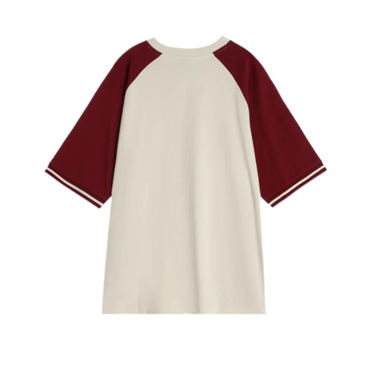 Puma Color Block Crew Neck Comfortable Casual Short Sleeve T-Shirt Unisex Tops Red 633856-94