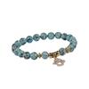 European & American Hot Selling Sesame Stone Mala Beads Bracelet with Personalized Palm Pendant