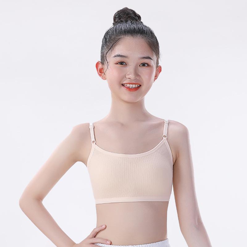 Girls' Adjustable Cotton Bandeau Bra for Middle & High School Students, Ages 12-18