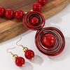 Nuevo Diseño Moda Hecho a Mano Cuentas de Resina Alambre de Aluminio Tejido Collar de Cuentas Set de Pendientes Para Mujeres Accesorios de Fiesta de Boda