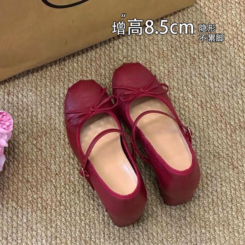 

Женские туфли Мэри Джейн на массивном каблуке с ретро бантом-бабочкой, женские, весна-лето, новый стиль, универсальные, с внутренней платформой, одинарные туфли 39 вино красного