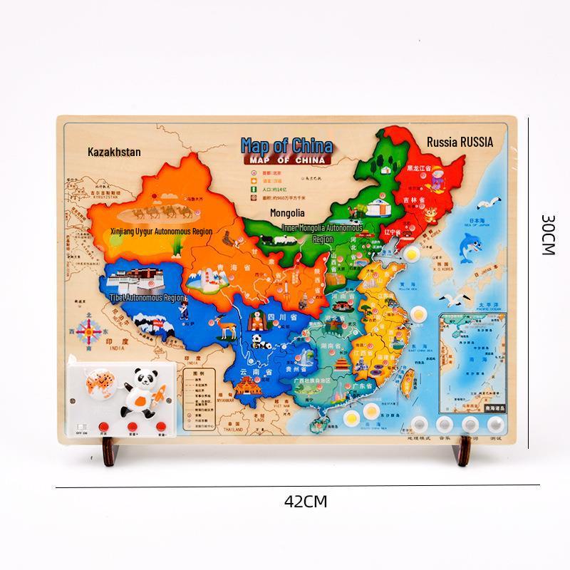 3D Wooden Map Puzzle: Enlightenment Edition for Children 10+ Years - Early Education Toy