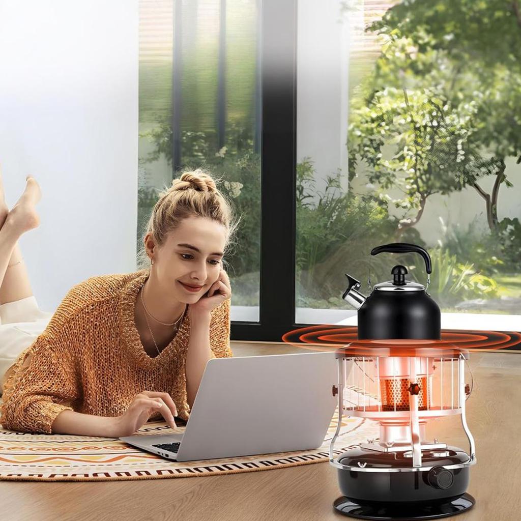 Przenośny grzejnik naftowy 2600W 9000BTU 4.6L Wysokość   Zewnętrzny Wewnętrzny Grzejnik Przestrzenny na Naftę do Kempingu Namiotu Wędkarstwa Podlodowego Sytuacji Awaryjnych