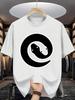 Yin Yang Snake Graphic Tee Men Casual Short Sleeve ONeck Print TShirt Summer Breathable Top