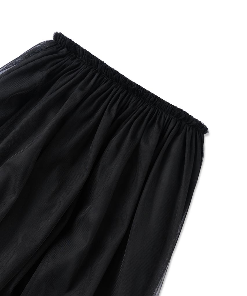 Without Summer Tulle Midi Skirt_Black