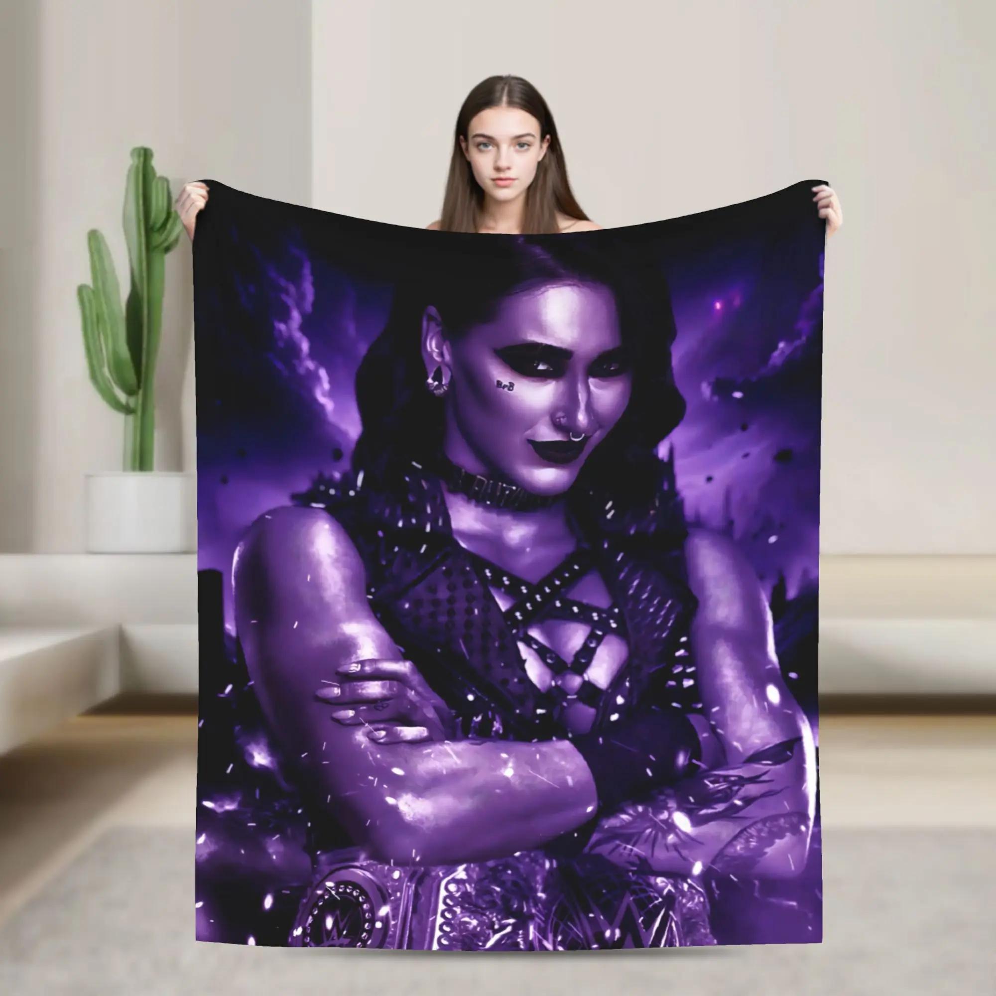 Rhea Ripley Soft Plush Blanket for Bed or Sofa Aesthetic Flannel Bedspread for Boys and Girls Bedroom Throw Cover 100x150cm