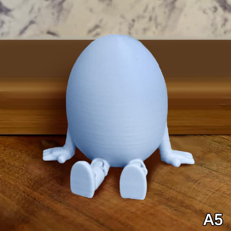 Articulated Bunny Egg Figurine Easter Decoration Movable Leg Joint Egg Statue Home Office Desktop Ornament And Gift