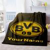 Borussia Dortmund Customize Text Blanket Throw Customizable Blanket Comfortable Great for Office Chair Living Room Nap Couch All-Season Use