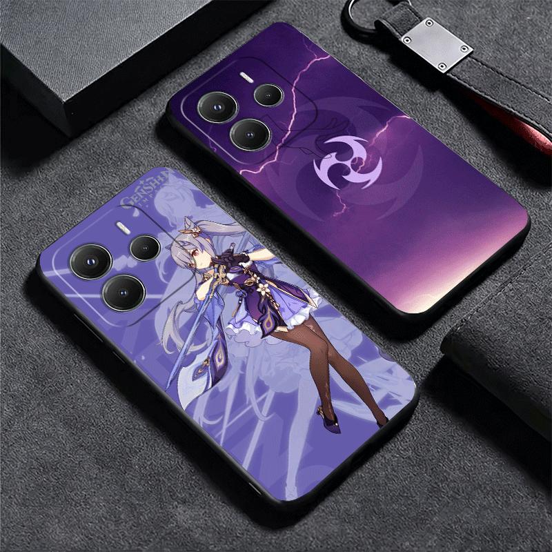 Genshin Impact Keqing Soft Phone Case for Xiaomi Redmi Note 12 13 14 15 Pro Plus 11 12S 11S 11T 10 4G Black Cover Back Shell