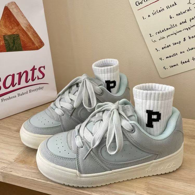 Niche original single shoes breathable bread shoes autumn new thick-soled leather board shoes