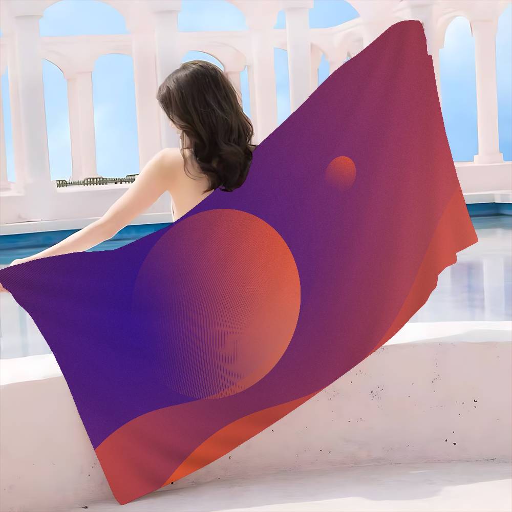 Solar System Planets Microfiber Printed Beach Towel Mountain Climbing Yoga Beach Swimming Running Absorbent Soft Towel