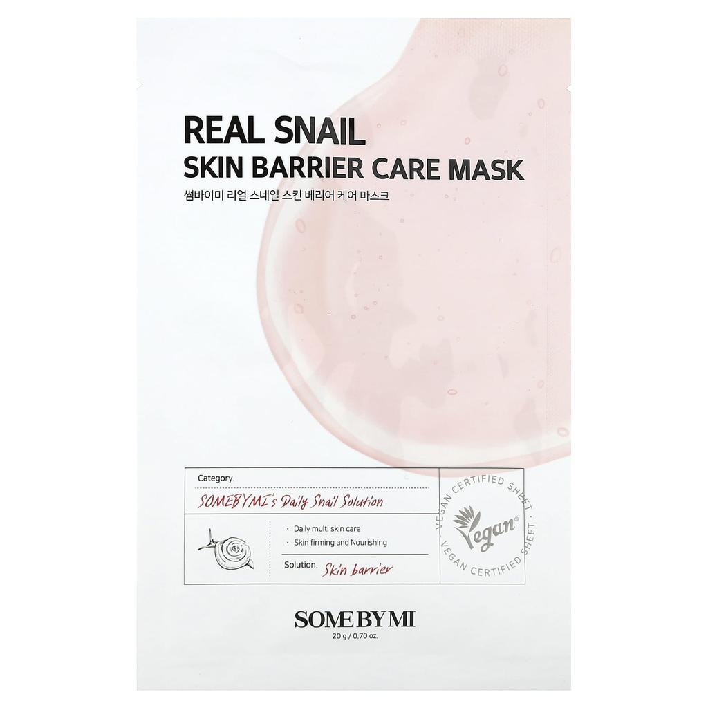 Real Snail, Skin Barrier Care Beauty Mask, 1 Sheet, 20G(0.70Oz)