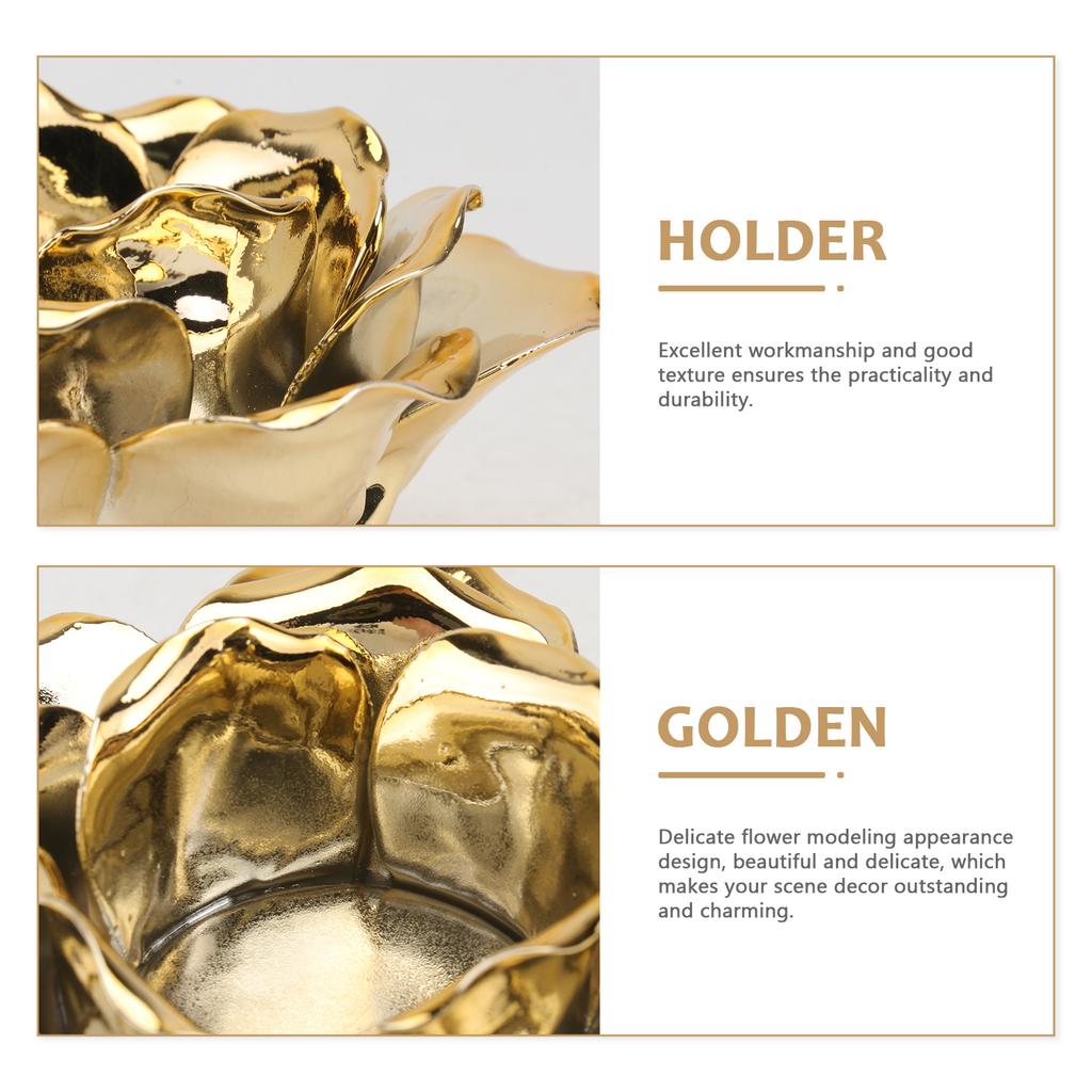 Flower Candlestick Decorations Candleholder Ornament Delicate for Dining Room Household Iron Wrought Elegant