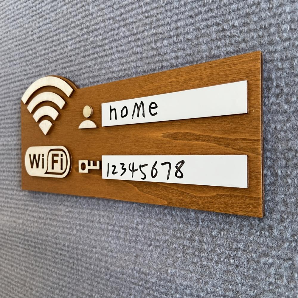 1Pc Rustic Wooden WiFi Password Sign Vintage Wall-Mounted Wireless Network Indicator Plaque Multi-Purpose Home Decor Accessories