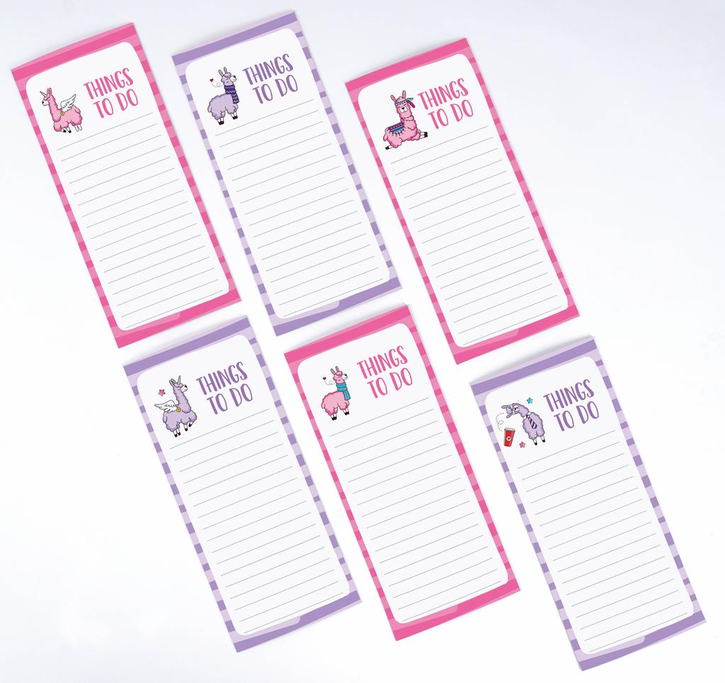 Inkdotpot Sada 6 zábavných magnetických seznamů na suché mazání do lednice, omyvatelné a neskvrnitelné, rychlé poznámky, nákupní seznam a seznam potravin, bílá tabule do lednice