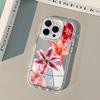 Pretty Lily Orchid Pattern Back Mirror Phone Case For iPhone 17 16 15 14 13 12 11 Pro Max X XR XS 7 8 Plus Air Shockproof Cover