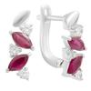 Silberohrringe mit natürlichem Rubin 2,15ct, Zirkonia (2205005)