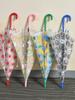 Colorful Printed Student Portable Sun Umbrella Couple Umbrella Cartoon Cute Transparent Frosted Straight Handle Umbrella