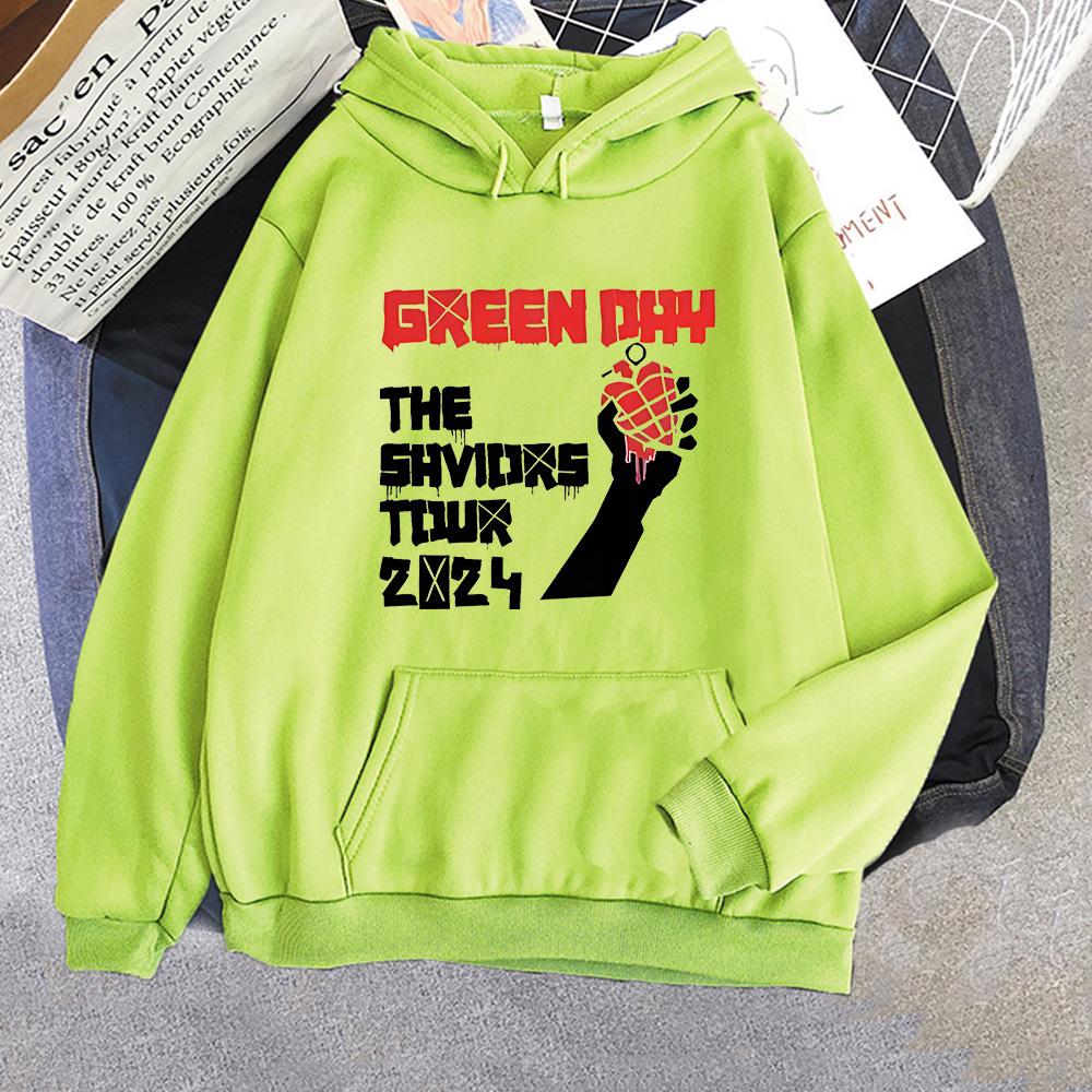 Hip Hop Green Day Saviors Band Hoodies for Autumn/Winter Grunge Sweatshirt With Hooded Casual Retro Clothing Moletom Soft Hoody