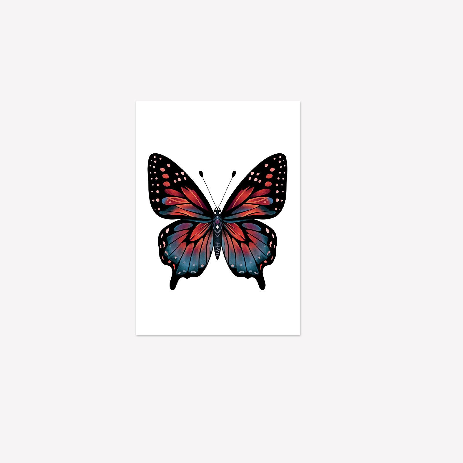 

Color Butterfly Tattoo Sticker Waterproof Female Lasting Simulation, Small Fresh Wrist Collarbone Ankle Scar Sticker 7*9CM