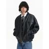 Blaexit Double Zipper Quilted Leather Jacket for Men, Thickened, Stylish and High-End Short Cotton Flight Jacket