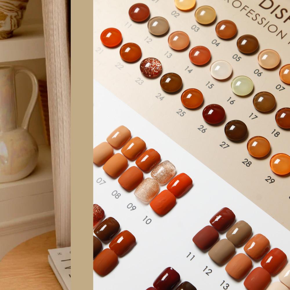 Caramel Milk Coffee Milk Tea Series Nail Polish Nail Polish Coffee Brown Light Therapy Nail Art