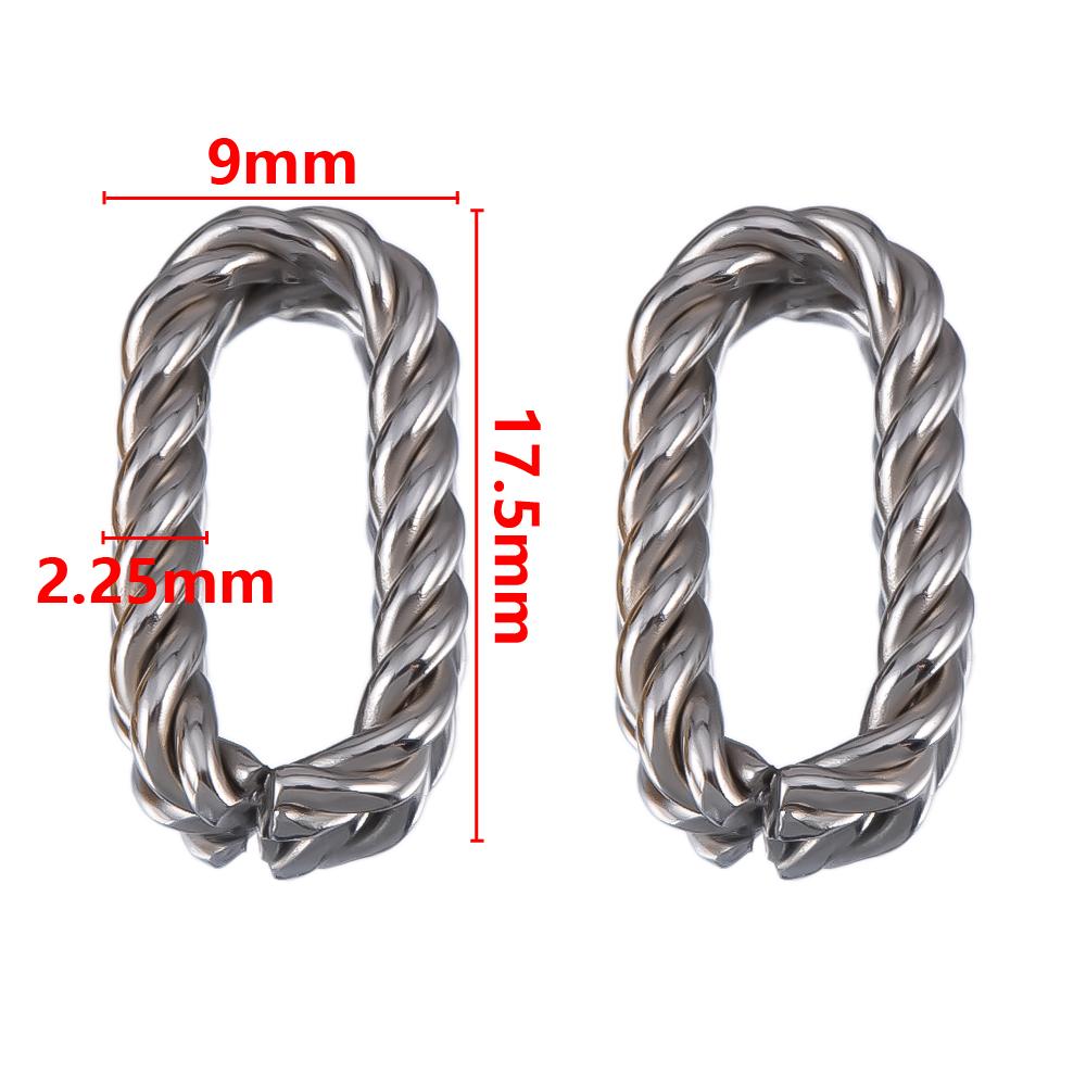 10pcs 20pcs Stainless Steel Oval Charms Geometric Connectors Jewelry Making Necklace Bracelets Twist Open Connection Jump Rings