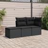 Vidaxl 3-Cz. Set da Salotto per Giardino, Cuscini, Rattan Nero PE